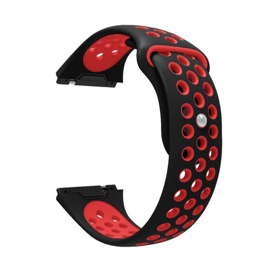 For Fitbit Ionic Breathable Two-tone Silicone Watch Band(Black Red) by bashfashion