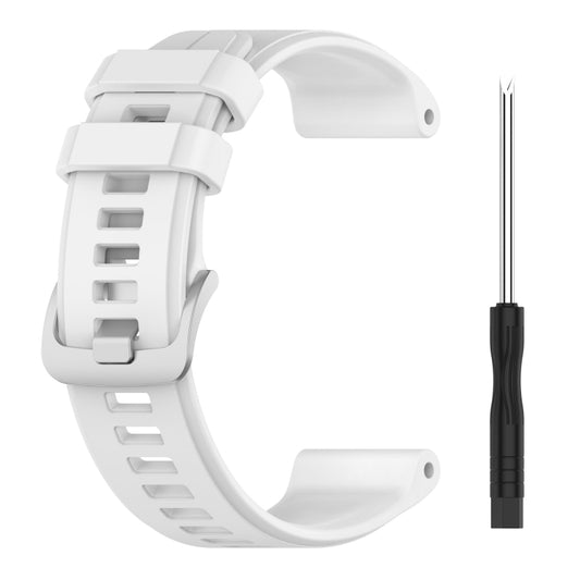 For Garmin Instinct 2 22mm Solid Color Silicone Watch Band(White) by bashfashion