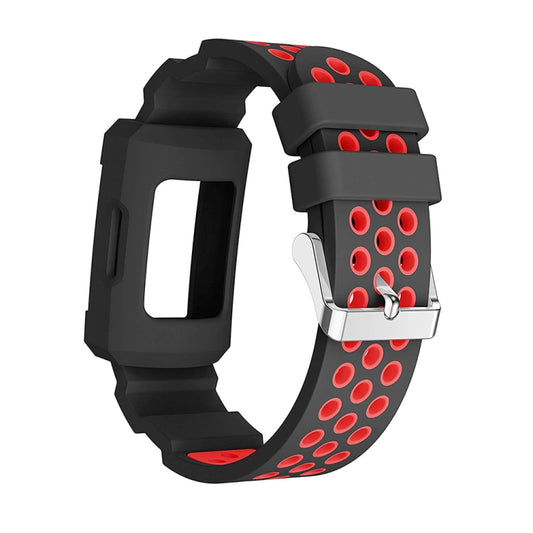For Fitbit Charge 3 All-in-one Silicone Protective Case Replacement Watch Band(Red) by bashfashion