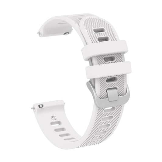 For Garmin VivoMove Style 20mm Silicone Twill Watch Band(White) by bashfashion