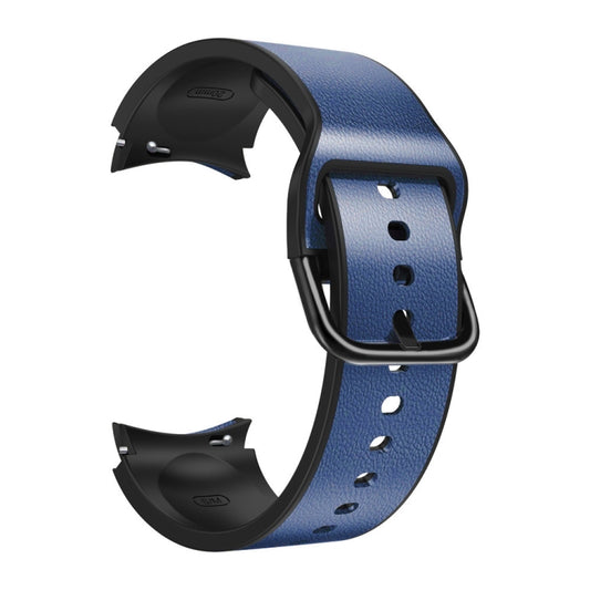 For Samsung Galaxy Watch 4 Classic 46mm Silicone Adhesive Leather Watch Band(Blue) by bashfashion