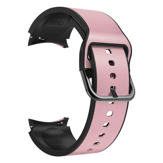 For Samsung Galaxy Watch 4 Classic 42mm Silicone Adhesive Leather Watch Band(Pink) by bashfashion