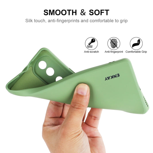 For Honor 70 ENKAY Liquid Silicone Shockproof Phone Case(Dark Green) by ENKAY