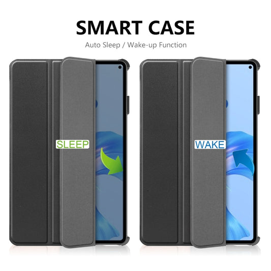 For Huawei MatePad Pro 11 2022 ENKAY Plastic Back Cover Smart Leather Stand Case(Black) by ENKAY