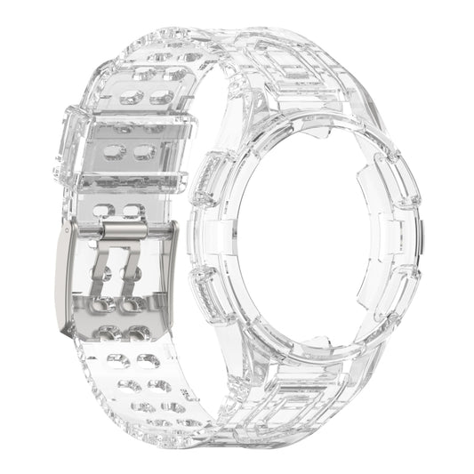 For Samsung Galaxy Watch5 40mm Armor Integrated TPU Double-Pin Buckle Smart Watch Band(Transparent White) by bashfashion
