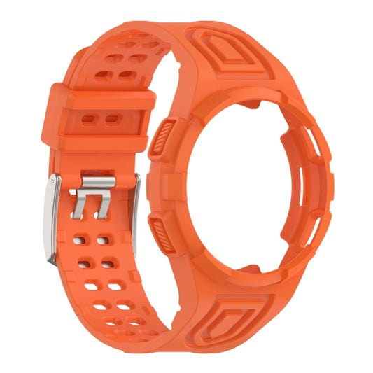 For Samsung Galaxy Watch4 44mm Armor Integrated TPU Double-Pin Buckle Smart Watch Band(Orange) by bashfashion