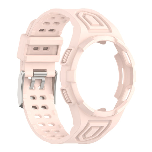 For Samsung Galaxy Watch4 44mm Armor Integrated TPU Double-Pin Buckle Smart Watch Band(Pink) by bashfashion