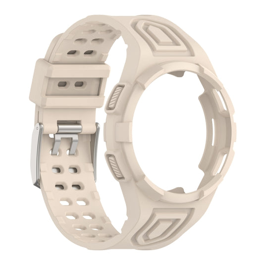 For Samsung Galaxy Watch4 40mm Armor Integrated TPU Double-Pin Buckle Smart Watch Band(Beige) by bashfashion