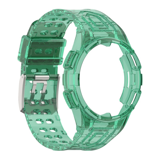 For Samsung Galaxy Watch4 40mm Armor Integrated TPU Double-Pin Buckle Smart Watch Band(Transparent Green) by bashfashion