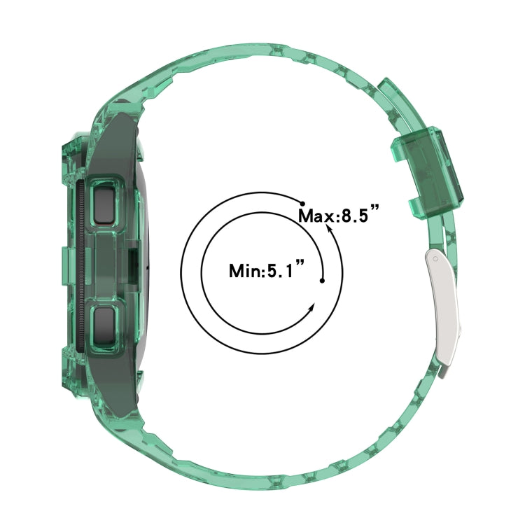 For Samsung Galaxy Watch4 40mm Armor Integrated TPU Double-Pin Buckle Smart Watch Band(Transparent Green) by bashfashion