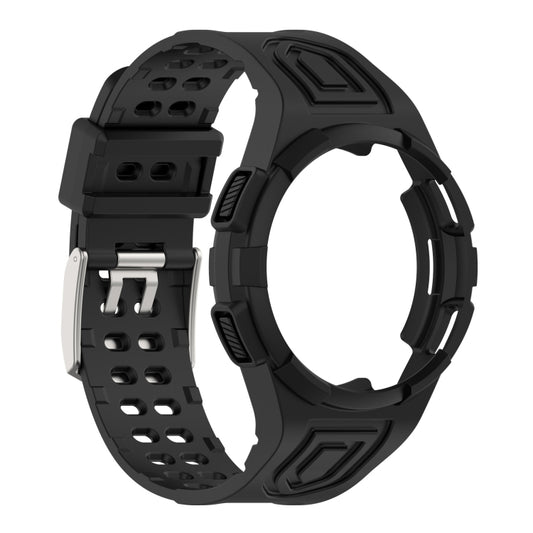 For Samsung Galaxy Watch4 Classic 46mm Armor Integrated TPU Double-Pin Buckle Smart Watch Band(Black) by bashfashion