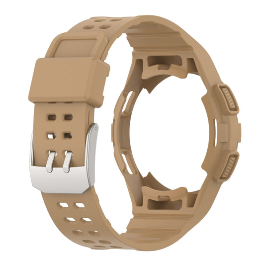 For Samsung Galaxy Watch4 Classic 46mm Armor Integrated TPU Double-Pin Buckle Smart Watch Band(Brwon) by bashfashion