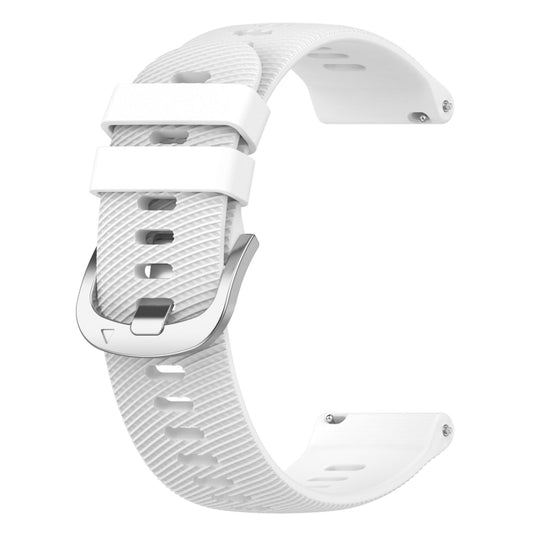 For Garmin Forerunner 645 Music 20mm Solid Color Soft Silicone Watch Band(White) by bashfashion