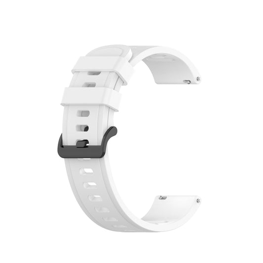 For Garminmove Luxe 20mm Solid Color Soft Silicone Watch Band(White) by bashfashion