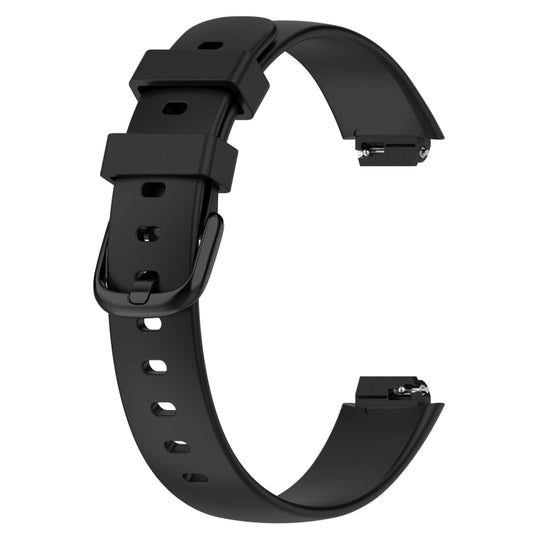 For Fitbit Inspire 3 Solid Color Silicone Watch Band, Size:L(Black) by bashfashion