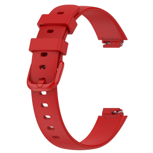 For Fitbit Inspire 3 Solid Color Silicone Watch Band, Size:L(Red) by bashfashion