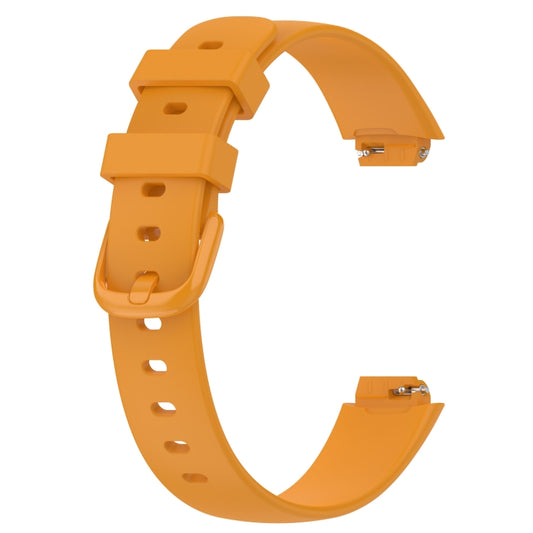For Fitbit Inspire 3 Solid Color Silicone Watch Band, Size:S(Yellow) by bashfashion