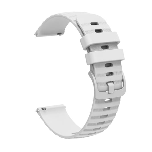 For Garminmove Luxe 20mm Wavy Dot Pattern Solid Color Silicone Watch Band(White) by bashfashion