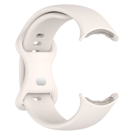 For Google Pixel Watch Loop Type Solid Color Silicone Watch Band, Size:L(Milky White) by bashfashion