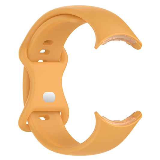 For Google Pixel Watch Loop Type Solid Color Silicone Watch Band, Size:L(Yellow) by bashfashion