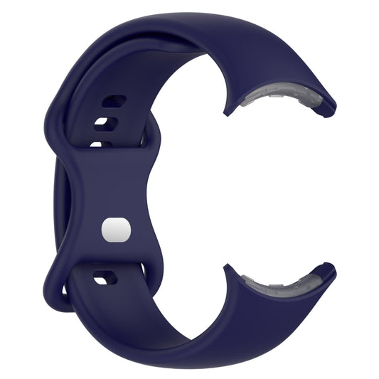For Google Pixel Watch Loop Type Solid Color Silicone Watch Band, Size:L(Dark Blue) by bashfashion