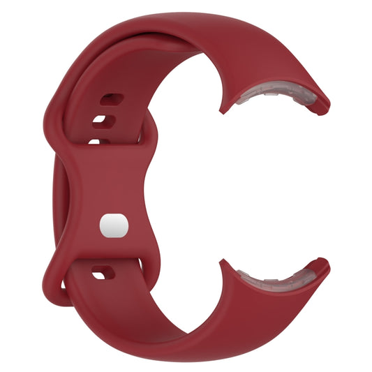 For Google Pixel Watch Loop Type Solid Color Silicone Watch Band, Size:S(Red) by bashfashion