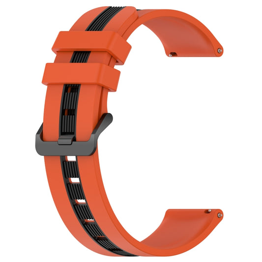 For Garmin Venu 2 22mm Vertical Two-Color Silicone Watch Band(Orange+Black) by bashfashion