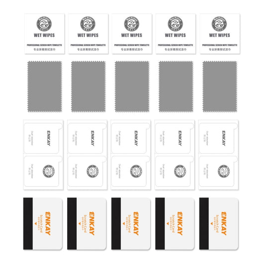 For Honor Magic5 5pcs ENKAY 0.26mm 3D Hot Bending Tempered Glass Full Film with Lens Film by ENKAY