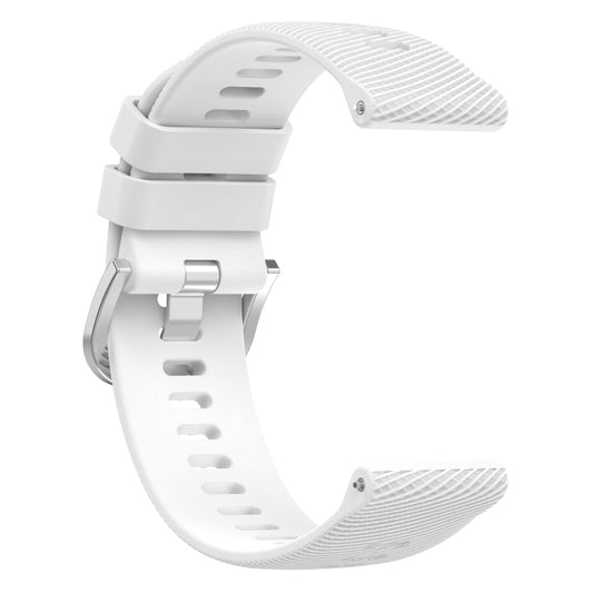 For Garmin Vivoactive4 22mm Cross Textured Solid Color Silicone Watch Band(White) by bashfashion