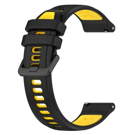 For Huawei Watch GT3 46mm 22mm Sports Two-Color Silicone Watch Band(Black+Yellow) by bashfashion