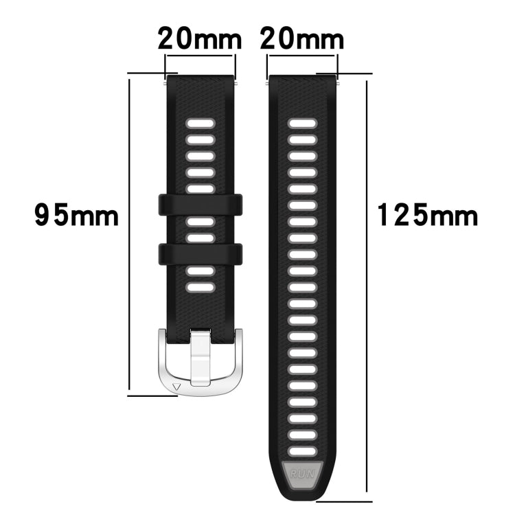 For Samsung Galaxy Watch4 44mm 20mm Sports Two-Color Steel Buckle Silicone Watch Band(White+Blue) by bashfashion
