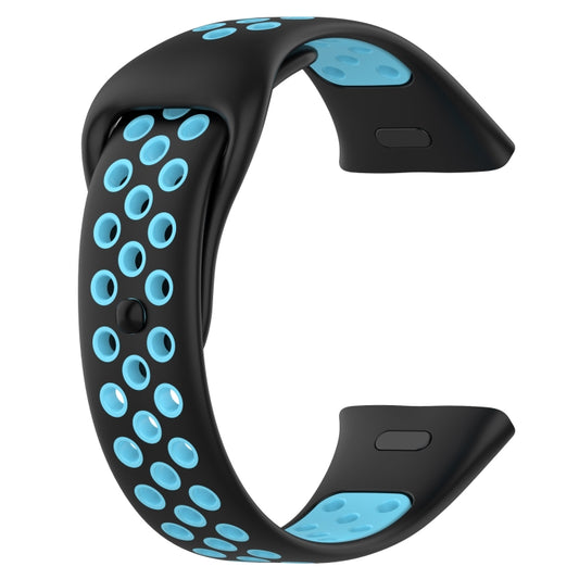 For Redmi Watch 3 Sports Two-Color Silicone Watch Band(Black+Blue) by bashfashion