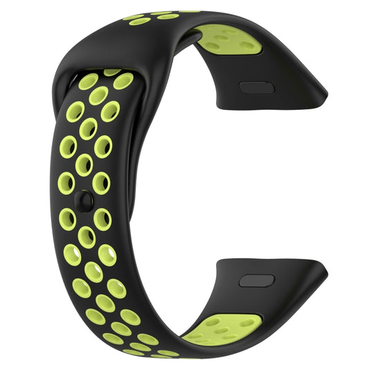 For Redmi Watch 3 Lite Sports Two-Color Silicone Watch Band(Black+Green) by bashfashion