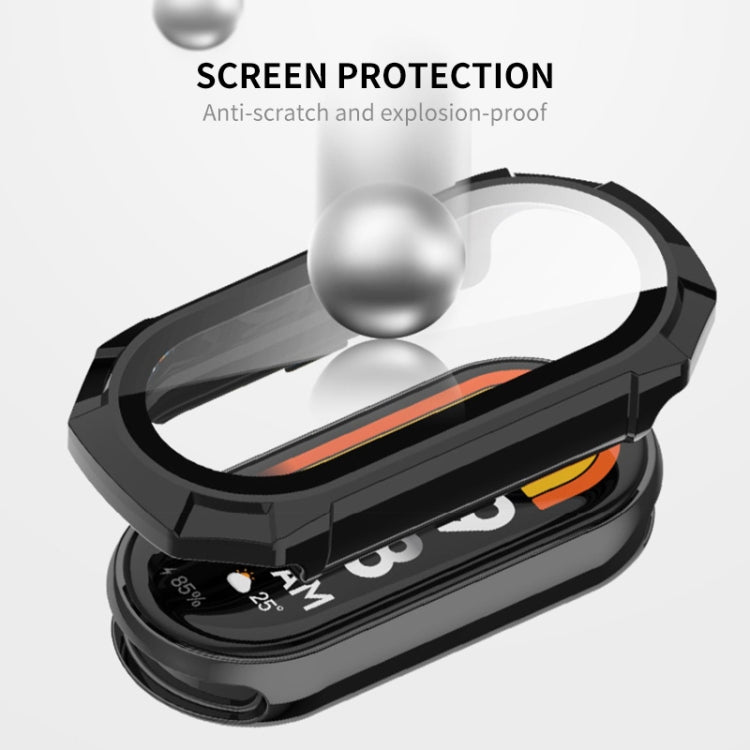 For Xiaomi Mi Band 8 ENKAY Hat-Prince Full Coverage PC Frame + Tempered Glass Film Watch Case(Transparent) by ENKAY