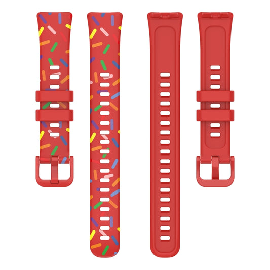 For Huawei Band 8 / 9 ENKAY Hat-Prince Full Coverage Screen Protector + Adjsutable Silicone Sport Loop Strap Watchband(Red) by ENKAY