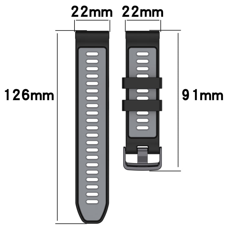For Garmin Approach S70 47mm Sports Two-Color Silicone Watch Band(White+Black) by bashfashion