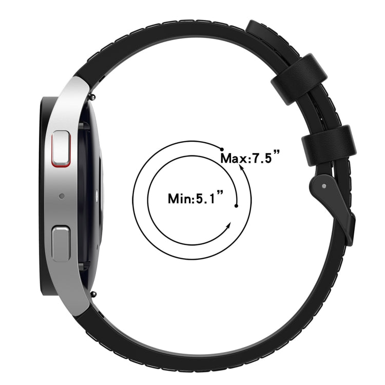 For Samsung Galaxy Watch 6 Classic Silicone Leather Black Buckle Watch Band, Size:S(Brown) by bashfashion