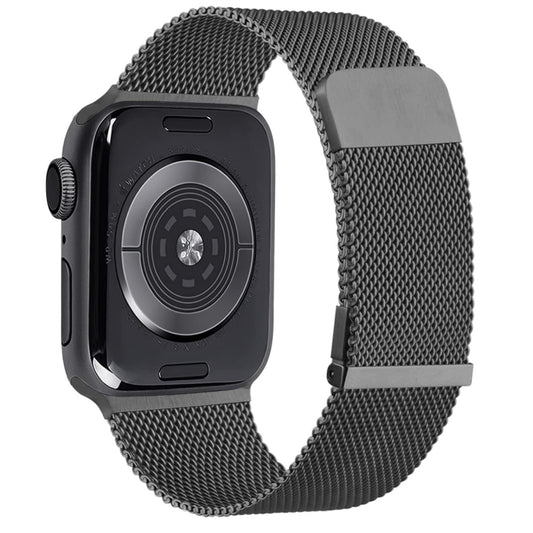 For Apple Watch SE 2022 44mm Milan Double Magnetic Steel Mesh Watch Band(Gray) by bashfashion