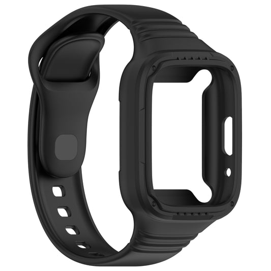 For Redmi Watch 3 Active Integrated Fully Enclosed Silicone Watch Band(Black) by bashfashion