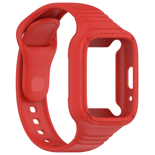 For Redmi Watch 3 Active Integrated Fully Enclosed Silicone Watch Band(Red) by bashfashion
