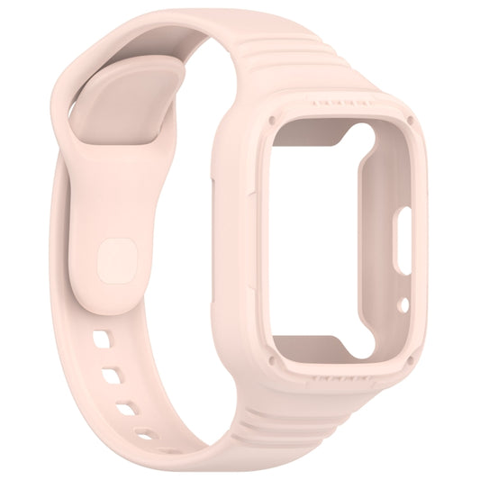 For Redmi Watch 3 Lite Integrated Fully Enclosed Silicone Watch Band(Pink) by bashfashion