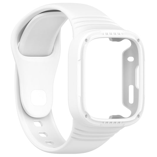 For Redmi Watch 3 Integrated Fully Enclosed Silicone Watch Band(White) by bashfashion