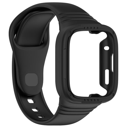 For Redmi Watch 3 Integrated Fully Enclosed Silicone Watch Band(Black) by bashfashion