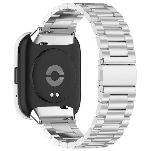 For Redmi Watch 3 Active Three Bead Stainless Steel Metal Watch Band(Silver) by bashfashion