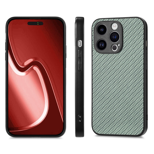 For iPhone 15 Pro Max ENKAY Fiber Leather Skin PC Phone Case with High Aluminum-silicon Glass Film(Green) by ENKAY