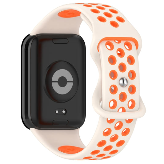 For Xiaomi Smart Band 9 Pro / 8 Pro Dual Color Butterfly Buckle Silicone Watch Band(Sartlight Orange) by bashfashion