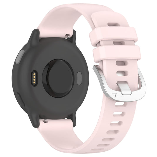 For Garmin Vivoactive3 / 3 Music Liquid Glossy Silver Buckle Silicone Watch Band(Pink) by bashfashion