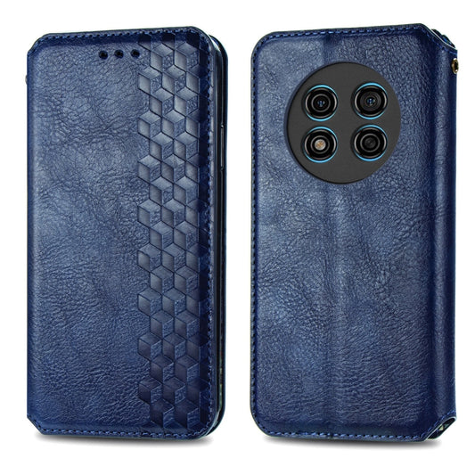For Ulefone Note 15 Cubic Grid Pressed Magnetic Leather Phone Case(Blue) by bashfashion