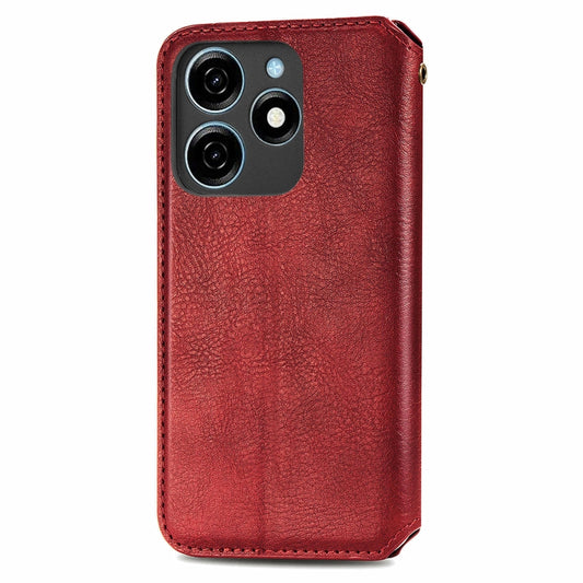 For Xiaomi Redmi Note 12 Pro 5G Cubic Grid Pressed Magnetic Leather Phone Case(Red) by bashfashion
