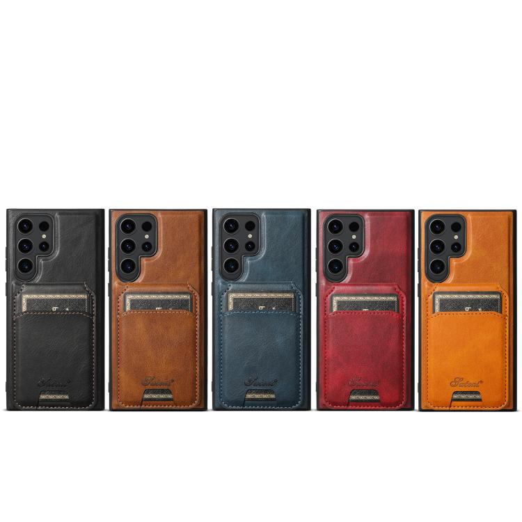 For Samsung Galaxy S22 5G Suteni H15 Oil Eax Leather Detachable Wallet Back Phone Case(Blue) by Suteni